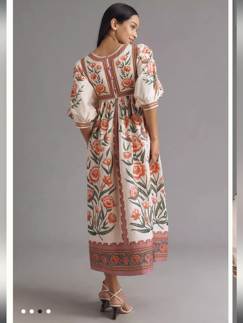 FARM Rio Puff-Sleeve Floral print Midi Dress - Picture 3 of 8